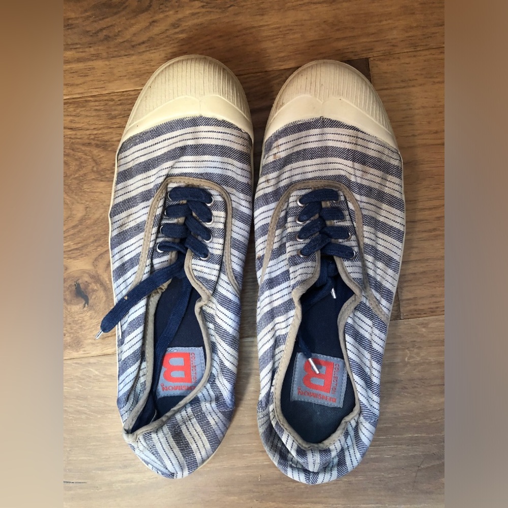 Bensimon navy striped French sneakers, size 42